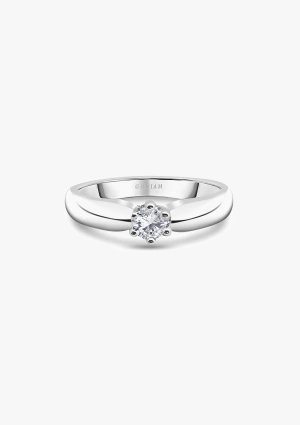 Bague solitaire FINISTERRE en or blanc 18 carats avec diamant taille brillant 2