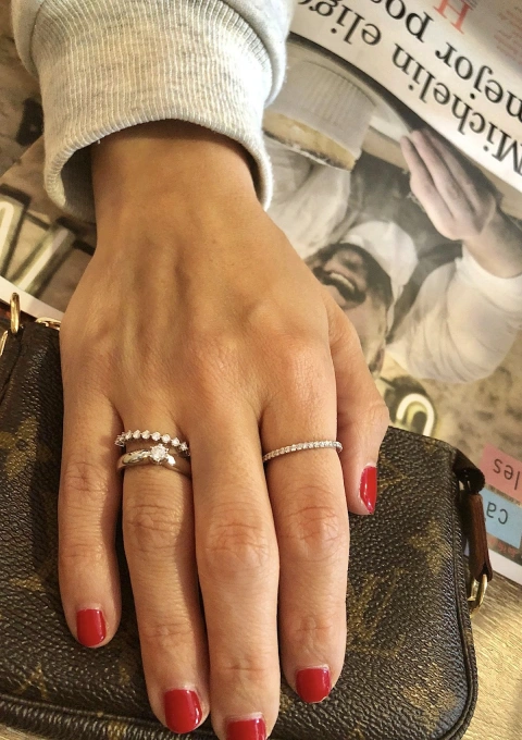 Bague solitaire FINISTERRE en or blanc 18 carats et diamant.