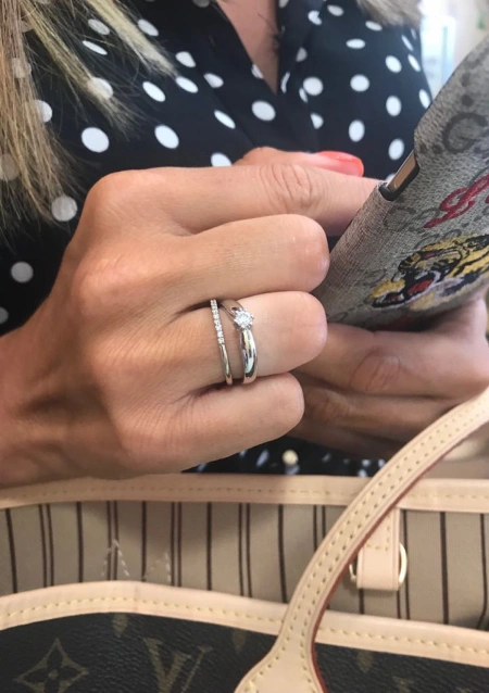 Bague solitaire FINISTERRE or blanc 18 carats et diamant.