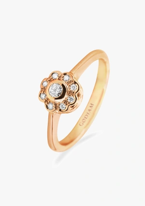 CADAQUÉS 18K gold with brilliant cut diamonds rosette ring