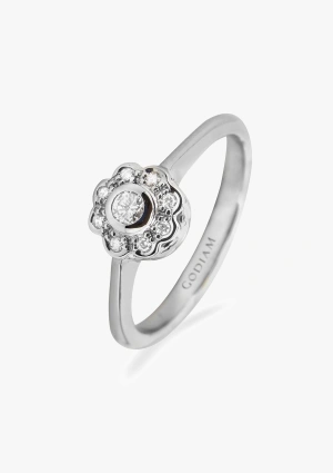 CADAQUÉS 18K gold with brilliant cut diamonds rosette ring 2