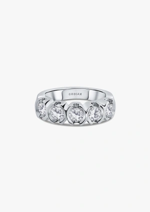 Media Alianza CLARA en oro blanco de 18K con diamantes talla brillante 2