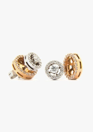 Pendientes desmontables GALA en oro blanco&rosa de 18K y diamantes