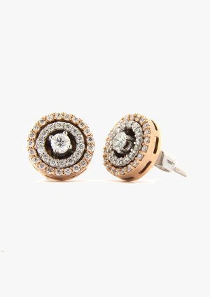 GALA 18K rose and white gold with brilliant cut diamonds detachable earrings 2