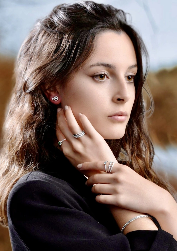 Pendientes desmontables GALA en oro blanco&rosa de 18K y diamantes