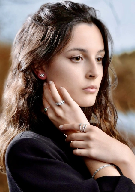 Pendientes desmontables GALA en oro blanco&rosa de 18K y diamantes
