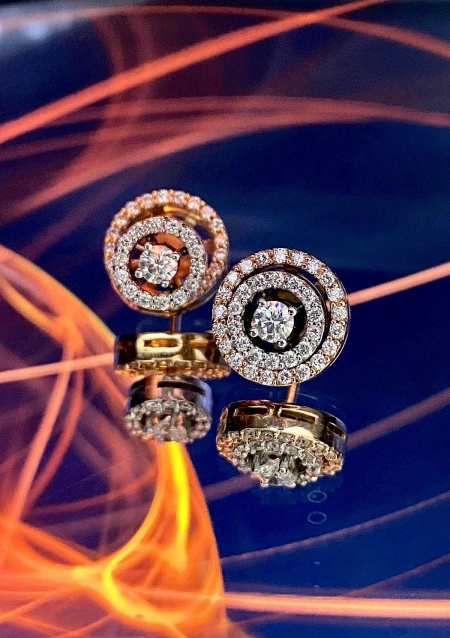 Pendientes desmontables GALA en oro blanco&rosa de 18K y diamantes