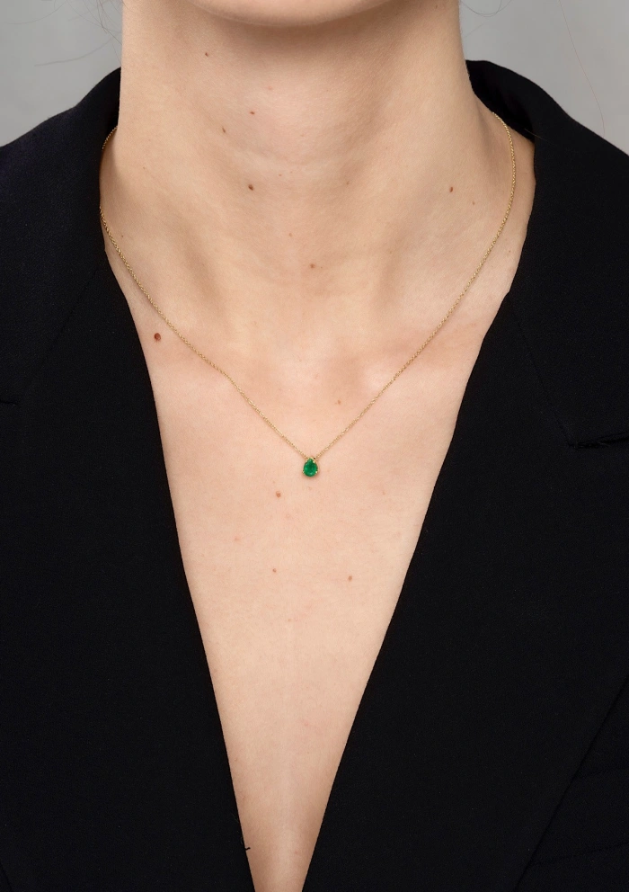 HAPPY TEARS 18K yellow gold sapphire ruby emerald pendants.