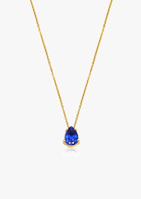 Collection de Pendentifs HAPPY TEARS en or jaune 18K avec émeraude, rubis ou saphir bleu taille poire
