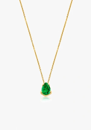 Colección de Colgantes HAPPY TEARS con cadena rolo fino en Oro Amarillo de 18K en Zafiro Azul, Rubí o Esmeralda 2
