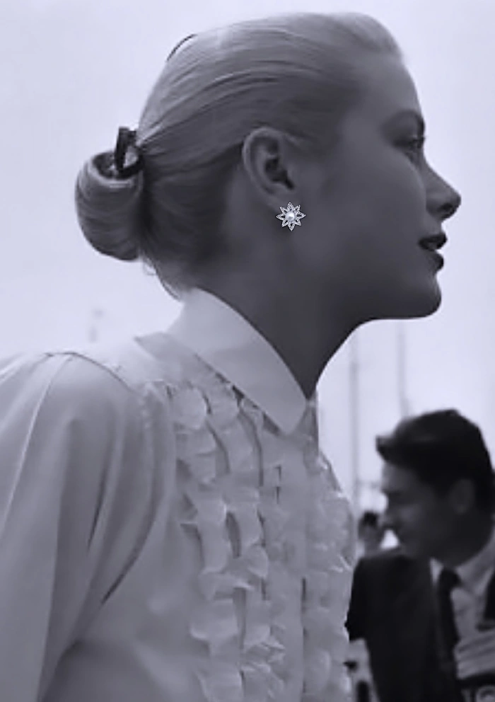 Pendientes BIG STAR en oro blanco 18K con diamantes y perlas australianas|Pendientes con Perlas|Godiam Alta Joyería