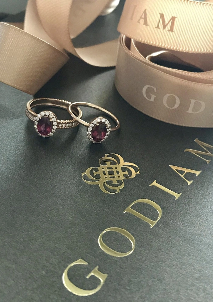 INDIA 18K rose gold with diamonds and rubellite ring.