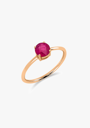 BEA 18K rose gold with brilliant cut ruby solitaire ring