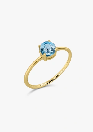 Anillo Solitario BEA en oro de 18K con aguamarina