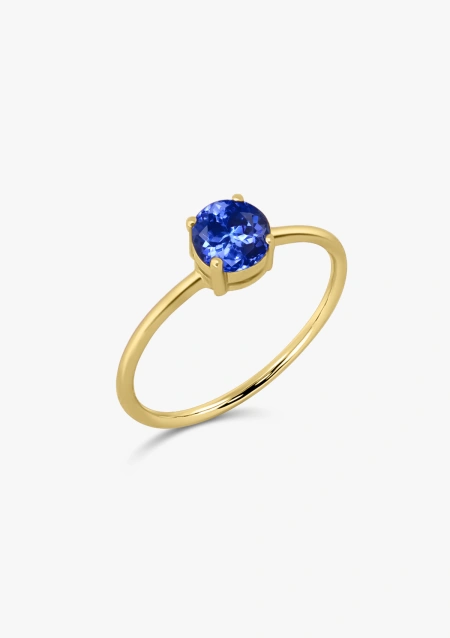 BEA 18K gold with brilliant cut tanzanite solitaire ring