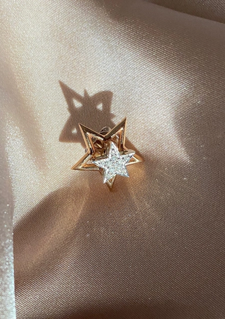 BELLE 18K white and rose gold with diamonds earrings.