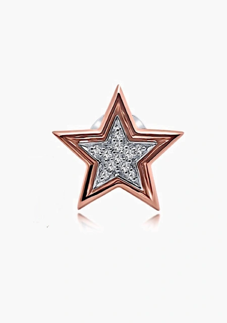BELLE 18K white and rose gold with diamonds earrings.