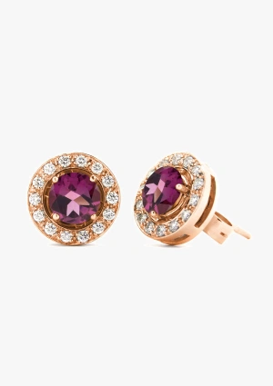 Pendientes BORA BORA en oro rosa de 18K con brillantes y turmalinas rosas