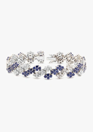 Pulsera BLUE SKY DOHA oro blanco 18K diamantes y zafiros.