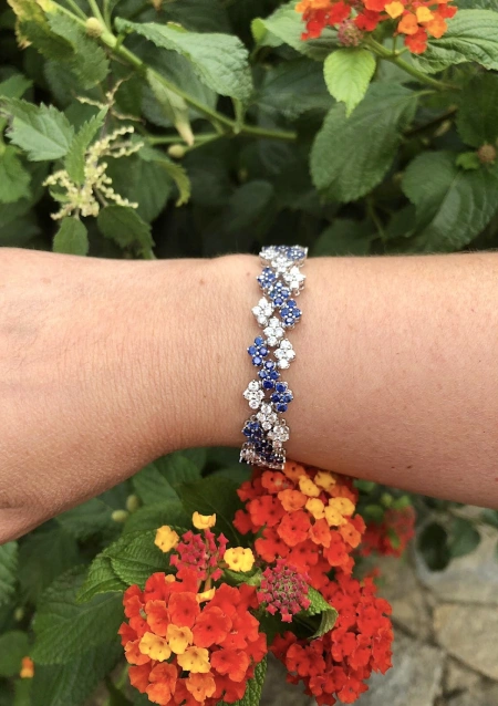 BLUE SKY DOHA 18K white gold diamonds and sapphires bracelet