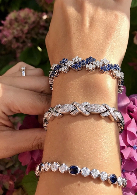 BLUE SKY DOHA 18K white gold diamonds and sapphires bracelet