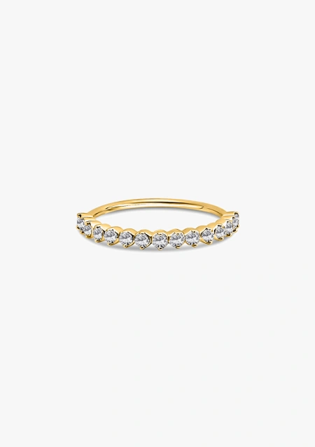 Bague demi alliance STELLA en or 18 carats et diamants.