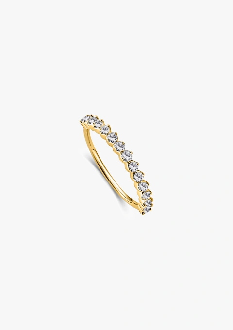 STELLA 18K gold diamonds half eternity wedding band ring.