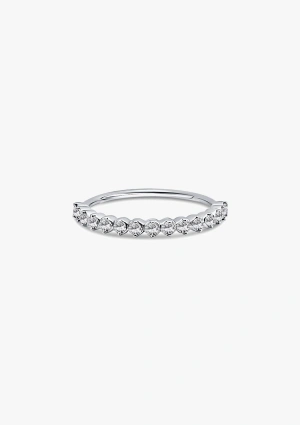 STELLA 18K gold diamonds half eternity wedding ring 2