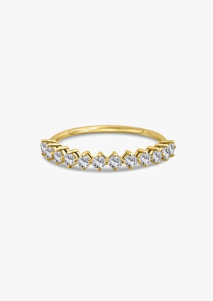 Bague demi alliance AMÈLIE en or 18K et diamants taille brillant 2
