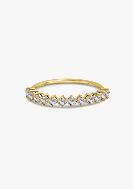 Bague demi alliance AMÈLIE en or 18 carats et diamants.