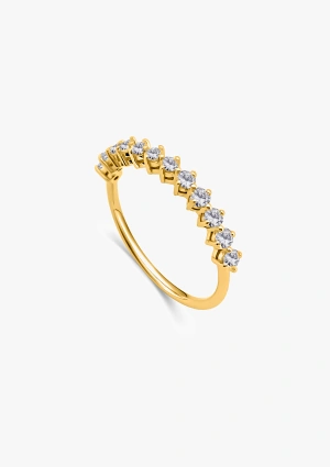 Bague demi alliance AMÈLIE en or 18K et diamants taille brillant