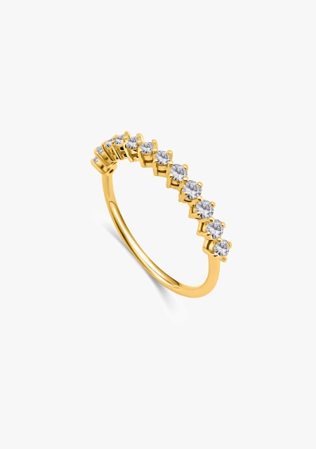 Bague demi alliance AMÈLIE en or 18K et diamants taille brillant