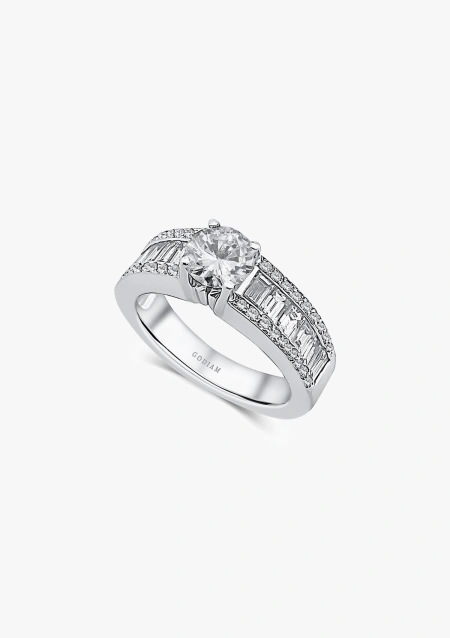 Anillo BLISS en oro blanco de 18 quilates con diamantes