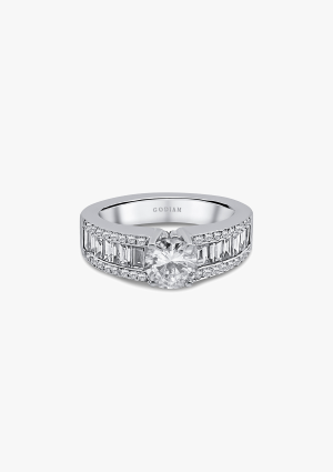 BLISS 18K white gold with brilliant and baguette cut diamonds ring 2