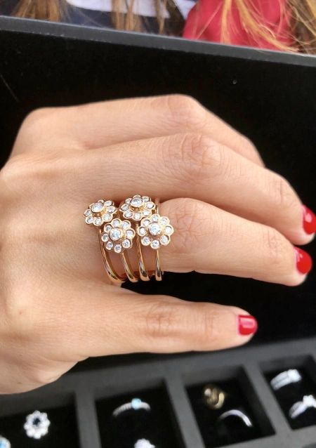 Anillo NEREIDA en oro rosa de 18K y diamantes|Anillos de Diamantes|Godiam Alta Joyería