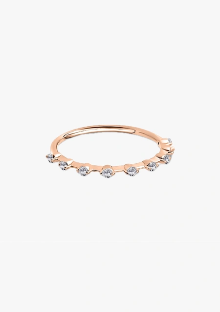 Media alianza CONSTELLATION en oro rosa de 18 quilates con diamantes
