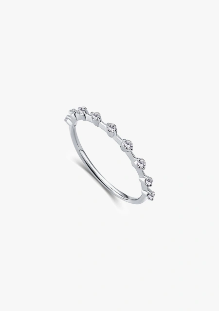 Media alianza CONSTELLATION en oro blanco de 18 quilates y diamantes
