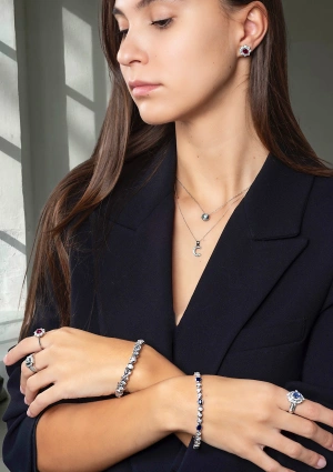 Bracelet JULIA maxi rivière en or blanc 18K et diamants taille brillant 2