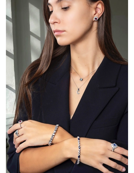 Pulsera maxi riviêre JULIA en oro blanco de 18K y diamantes|Luxury By GODIAM|Godiam Alta Joyería