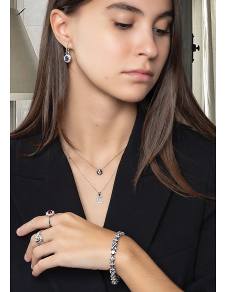 JULIA 18K white gold diamond maxi riviêre bracelet