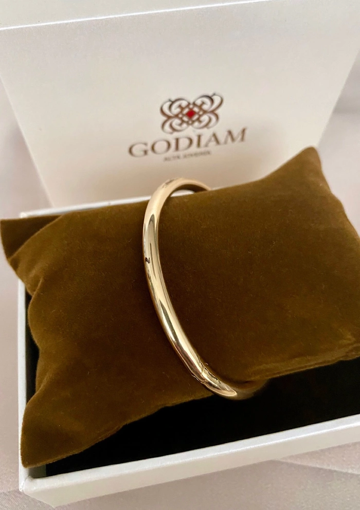 Pulsera esclava CAÑA REDONDA en oro de 18 quilates