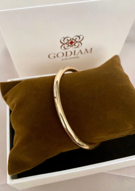 Pulsera esclava CAÑA REDONDA en oro de 18 quilates