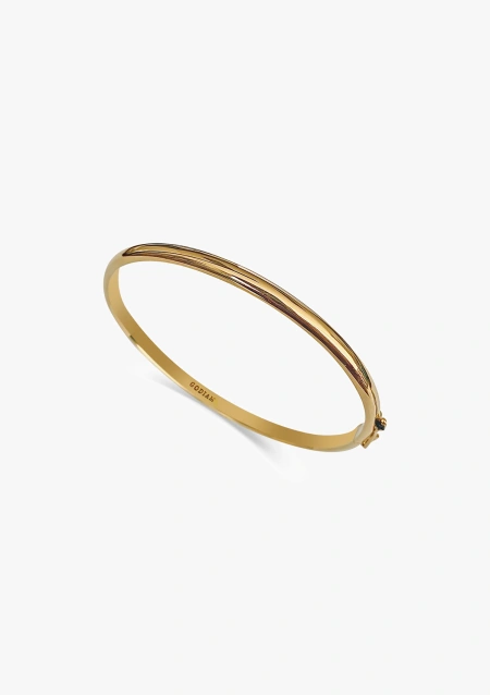 Pulsera esclava rígida MEDIA CAÑA realizada en oro de 18 quilates