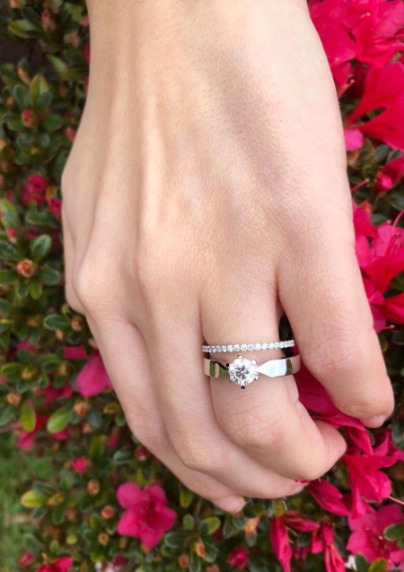Anillo alianza entera ETERNITY 1.35 en oro de 18K y diamantes|Alianzas de Boda|Godiam Alta Joyería