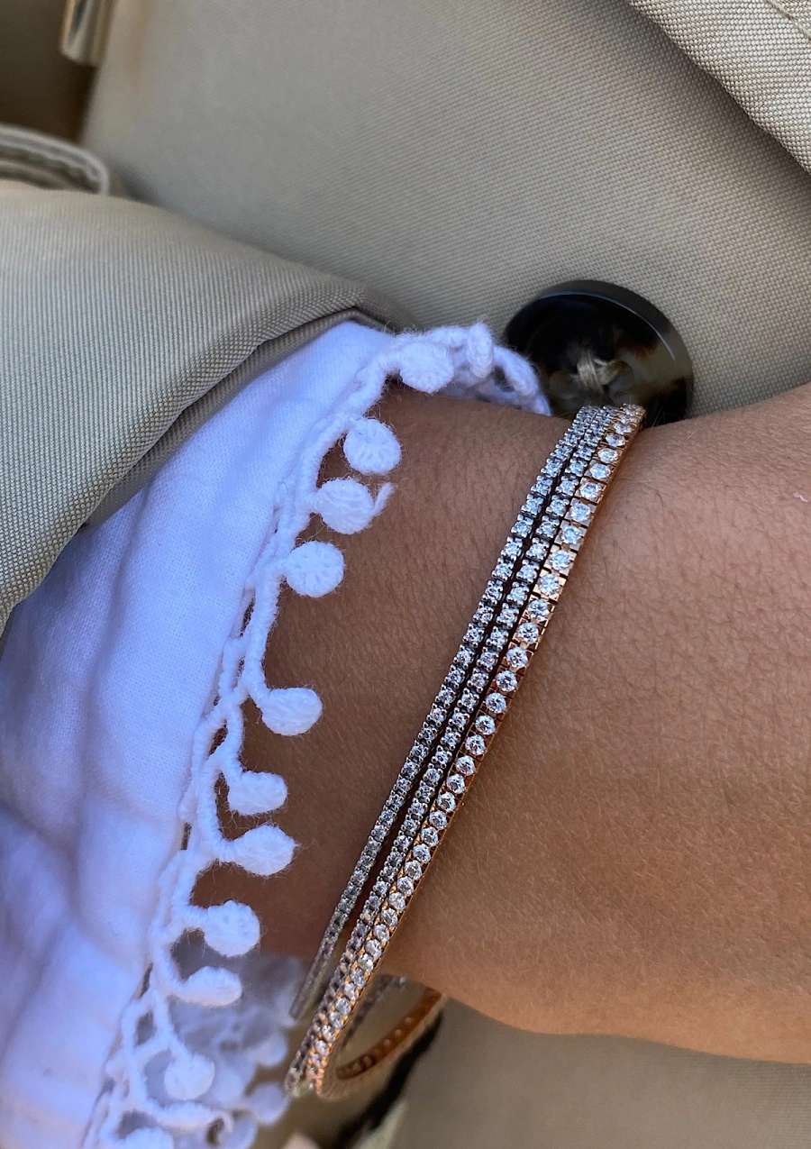 Pulseira MINI RIVIÊRE 1.2 em ouro 18K com diamantes