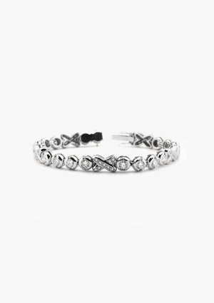 Bracelet JULIA maxi rivière en or blanc 18K et diamants taille brillant