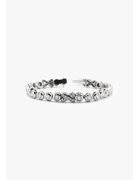 Pulsera maxi riviêre JULIA en oro blanco de 18K con diamantes talla brillante