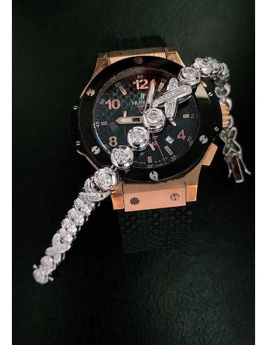 Pulsera maxi riviêre JULIA en oro blanco de 18K y diamantes|Luxury By GODIAM|Godiam Alta Joyería