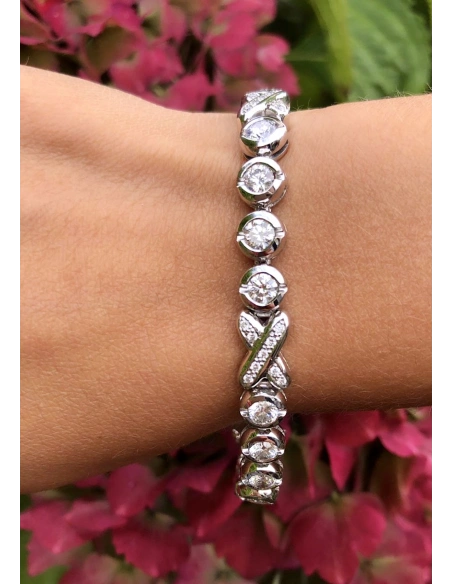 JULIA 18K white gold diamond maxi riviêre bracelet