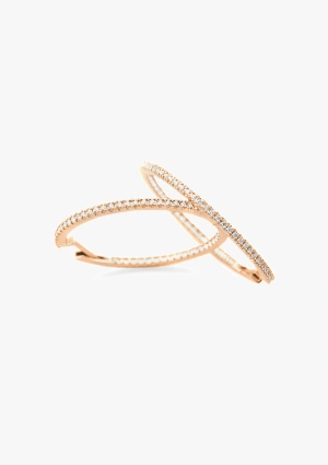 BIG ROUND HOOPS 18K gold with brilliant cut diamonds earrings